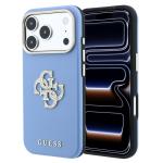 Husa Guess Smooth Big Strass Logo and Strap compatibila cu iPhone 18 Pro / 17 Pro, Albastru 3 - lerato.ro