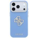 Husa Guess Smooth Big Strass Logo and Strap compatibila cu iPhone 18 Pro / 17 Pro, Albastru 5 - lerato.ro