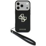 Husa Guess Smooth Big Strass Logo and Strap compatibila cu iPhone 18 Pro / 17 Pro, Negru 2 - lerato.ro