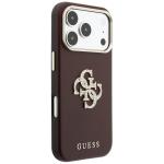 Husa Guess Smooth Big Strass Logo and Strap compatibila cu iPhone 18 Pro / 17 Pro, Burgundy 5 - lerato.ro