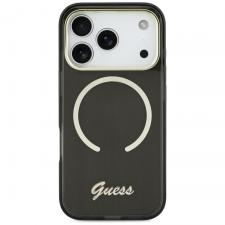 Carcasa Guess IML Script Metal cu MagSafe compatibila cu iPhone 17, Negru