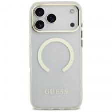 Huse si carcase iPhone 17 Pro Max, Carcasa Guess Metal Outline cu MagSafe compatibila cu iPhone 17 Pro Max, Gold, lerato.ro