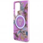 Husa Guess compatibila cu Samsung Galaxy S25 Ultra, Glitter Flowers Triangle Buttons MagSafe, Mov 7 - lerato.ro