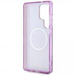 Husa Guess compatibila cu Samsung Galaxy S25 Ultra, Glitter Flowers Triangle Buttons MagSafe, Mov 8 - lerato.ro