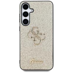 Husa Guess compatibila cu Samsung Galaxy S25 Plus, Fixed Glitter Big 4G Metal Logo, Auriu