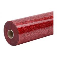 Folie de transfer termic cu sclipici HTVRONT, 90 cm x 30.5 cm, Flexibila, Durabila, Usor de aplicat, Rosu