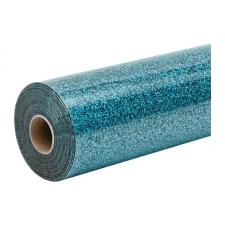 Folie de transfer termic cu sclipici HTVRONT, 90 cm x 30.5 cm, Flexibila, Durabila, Usor de aplicat, Albastru