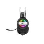 Casti pentru gameri Havit GAMENOTE H2026D, iluminare RGB, microfon , 2 x 3.5 Jack si USB, 2 m, Negru