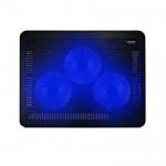 Cooler laptop Havit F2056, compatibil 11 - 17", numar ventilatoare: 3, 1.100 rpm, USB, iluminare LED albastru, negru