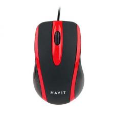Mouse universal Havit MS753, cu fir, USB, 1000 DPI, 3 Butoane, Rosu/Negru