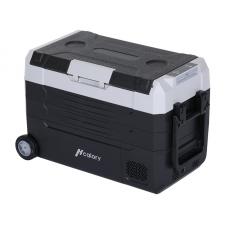 Frigider auto portabil Hcalory D55M Plus, 55l, Compresor, Consum 50W, Dual Zone, Compatibil Bluetooth, Negru