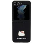 Carcasa piele Logo metalic Hello Kitty compatibila cu Samsung Galaxy Z Flip 5, Negru 2 - lerato.ro