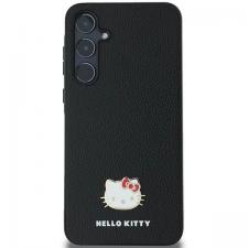 Carcasa Hello Kitty Metal Logo Kitty Head compatibila cu Samsung Galaxy A55 5G, Negru