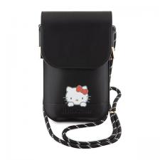 Leather Style, Geanta universala din piele pentru telefon Hello Kitty Daydreaming Cord, Negru, lerato.ro