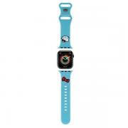 Curea Hello Kitty din silicon, Kitty Head, compatibila cu Apple Watch 38/40/41mm, Albastru
