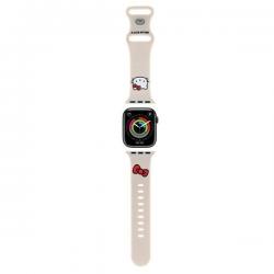 Curea Hello Kitty din silicon, Kitty Head, compatibila cu Apple Watch 38/40/41mm, Bej