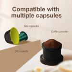 Espressor portabil HiBREW H4-Basic 3 in 1, 15 bar, 80W, 60ml, Alimentare: Cablu USB, Incarcator auto, Compatibil cu capsule Nespresso, Dolce Gusto si cafea macinata, Negru 4 - lerato.ro