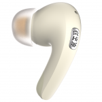 Casti bluetooth wireless HiFuture Sonic Core, TWS, ANC, Anulare activa a zgomotului, Apeluri clare cu 4 Microfoane, Bluetooth 5.4, Baterie 30h, Latte 7 - lerato.ro