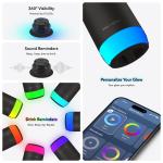 Sticla de apa smart HidrateSpark PRO 2, Monitorizare consum lichide, Izolatie dubla din otel inoxidabil, Iluminare LED, Incarcare USB-C, 621ml, Negru 7 - lerato.ro