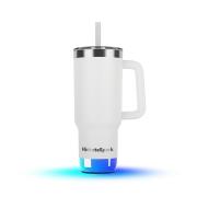 Termos smart HidrateSpark PRO 2 Tumbler, Monitorizare consum lichide, Izolatie dubla din inox oxidabil, Iluminare LED, Incarcare USB-C, 887ml, Alb