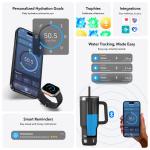 Termos smart HidrateSpark PRO 2 Tumbler, Monitorizare consum lichide, Izolatie dubla din inox oxidabil, Iluminare LED, Incarcare USB-C, 887ml, Alb 11 - lerato.ro