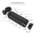 Sticla de apa smart HidrateSpark PRO 2, Monitorizare consum lichide, Izolatie dubla din otel inoxidabil, Iluminare LED, Incarcare USB-C, 946ml, Negru 5 - lerato.ro