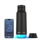 Sticla de apa smart HidrateSpark PRO 2, Capac cu pai, Monitorizare consum lichide, Izolatie dubla din otel inoxidabil, Iluminare LED, Incarcare USB-C, 946ml, Negru 3 - lerato.ro