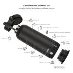 Sticla de apa smart HidrateSpark PRO 2, Capac cu pai, Monitorizare consum lichide, Izolatie dubla din otel inoxidabil, Iluminare LED, Incarcare USB-C, 946ml, Negru 5 - lerato.ro
