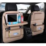 Organizator auto pentru scaun, Pliabil, Piele ecologica, Bej 3 - lerato.ro