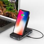 Adaptor HUB 8-in-1 Hyper HyperDrive, 1x USB-C, 3x USB-A, 1x HDMI, 1x RJ45, 1x SD, 1x microSD, Incarcare Wireless 7.5W, 5Gbps, 4K / 30Hz, Negru 3 - lerato.ro