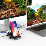 Adaptor HUB 8-in-1 Hyper HyperDrive, 1x USB-C, 3x USB-A, 1x HDMI, 1x RJ45, 1x SD, 1x microSD, Incarcare Wireless 7.5W, 5Gbps, 4K / 30Hz, Negru 7 - lerato.ro