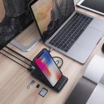 Adaptor HUB 8-in-1 Hyper HyperDrive, 1x USB-C, 3x USB-A, 1x HDMI, 1x RJ45, 1x SD, 1x microSD, Incarcare Wireless 7.5W, 5Gbps, 4K / 30Hz, Negru 8 - lerato.ro