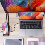 Adaptor HUB 8-in-1 Hyper HyperDrive, 1x USB-C, 3x USB-A, 1x HDMI, 1x RJ45, 1x SD, 1x microSD, Incarcare Wireless 7.5W, 5Gbps, 4K / 30Hz, Negru 11 - lerato.ro