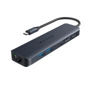 Adaptor HUB 7-in-1 Hyper EcoSmart Gen.2, 1x USB-C PD 100W, 1x HDMI 4K / 60Hz, 2x USB-A, 1x SD, 1x MicroSD, 1x Gigabit Ethernet, Midnight Blue