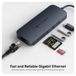 Adaptor HUB 8-in-1 Hyper EcoSmart Gen.2, 1x USB-C 10 Gbps, 1x USB-C PD 140W, 1x HDMI 4K / 60Hz, 2x USB-A, 1x SD, 1x MicroSD, 1x Gigabit Ethernet, Midnight Blue 4 - lerato.ro