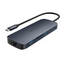 Adaptor HUB 10-in-1 Hyper EcoSmart Gen.2, 2x USB-C 10 Gbps, 1x USB-C PD 140W, 2x HDMI 4K / 60Hz, 2x USB-A, 1x SD, 1x MicroSD, 1x Gigabit Ethernet, 1x Jack 3.5mm, Midnight Blue