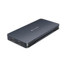 Adaptor HUB 10-in-1 Hyper Silicon Motion, 1x USB-C 10 Gbps, 1x USB-C PD 100W, 2x HDMI 4K / 60Hz, 2x USB-A, 1x SD, 1x Gigabit Ethernet, 1x Jack 3.5mm, Midnight Blue