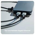 Adaptor HUB 10-in-1 Hyper Silicon Motion, 1x USB-C 10 Gbps, 1x USB-C PD 100W, 2x HDMI 4K / 60Hz, 2x USB-A, 1x SD, 1x Gigabit Ethernet, 1x Jack 3.5mm, Midnight Blue 4 - lerato.ro