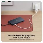 Adaptor HUB 10-in-1 Hyper Silicon Motion, 1x USB-C 10 Gbps, 1x USB-C PD 100W, 2x HDMI 4K / 60Hz, 2x USB-A, 1x SD, 1x Gigabit Ethernet, 1x Jack 3.5mm, Midnight Blue 7 - lerato.ro