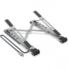 Stand universal laptop Hyper HyperDrive 7-in-1, Aluminiu, 1x USB-C PD 100W, 1x USB-C 5Gbps, 2x USB-A 5Gbps, 1x SD, 1x MicroSD, 1x HDMI, Silver