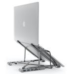 Stand universal laptop Hyper HyperDrive 7-in-1, Aluminiu, 1x USB-C PD 100W, 1x USB-C 5Gbps, 2x USB-A 5Gbps, 1x SD, 1x MicroSD, 1x HDMI, Silver 4 - lerato.ro