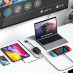 Adaptor HUB 4-in-1 Hyper HyperDrive, 2x USB-C, 1x USB-A, 1x HDMI, 60W, Negru 5 - lerato.ro