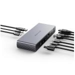 Adaptor HUB 11-in-1 Hyper Thunderbolt 4, 1x Thunderbolt 4 Upstream 40 Gb/s, 2x 2x Thunderbolt 4 Downstream 40 Gb/s, 1x HDMI 8K / 30Hz, 4x USB-A, 1x SD, 1x Jack 3.5mm, Gri 4 - lerato.ro