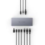 Adaptor HUB 11-in-1 Hyper Thunderbolt 4, 1x Thunderbolt 4 Upstream 40 Gb/s, 2x 2x Thunderbolt 4 Downstream 40 Gb/s, 1x HDMI 8K / 30Hz, 4x USB-A, 1x SD, 1x Jack 3.5mm, Gri 5 - lerato.ro