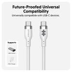 Cablu pentru incarcare si transfer de date HyperJuice, USB-C la USB-C, 240W, 480 Mbps, 2m, Alb 4 - lerato.ro