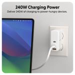 Cablu pentru incarcare si transfer de date HyperJuice, USB-C la USB-C, 240W, 480 Mbps, 2m, Alb 6 - lerato.ro