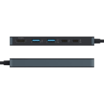 Adaptor Hub 5-in-1 Hyper HyperDrive Flex, 1x USB-C PD 100W, 1x USB-C 5 Gb/s, 2x USB-A 5 Gb/s, 1x HDMI 4k / 30Hz, Negru 3 - lerato.ro