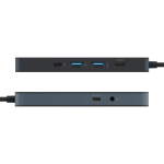Adaptor Hub 8-in-1 Hyper HyperDrive Flex, 1x USB-C PD 100W, 1x USB-C 5 Gb/s, 2x USB-A 5 Gb/s, 1x HDMI 4k / 30Hz, 1x SD, 1x MicroSD, 1x Jack 3.5mm, Negru 6 - lerato.ro