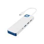 Adaptor Hub 8-in-1 Hyper HyperDrive Flex, 1x USB-C PD 100W, 1x USB-C 5 Gb/s, 2x USB-A 5 Gb/s, 1x HDMI 4k / 30Hz, 1x SD, 1x MicroSD, 1x Jack 3.5mm, Alb / Albastru 2 - lerato.ro