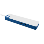 Adaptor Hub 8-in-1 Hyper HyperDrive Flex, 1x USB-C PD 100W, 1x USB-C 5 Gb/s, 2x USB-A 5 Gb/s, 1x HDMI 4k / 30Hz, 1x SD, 1x MicroSD, 1x Jack 3.5mm, Alb / Albastru 3 - lerato.ro